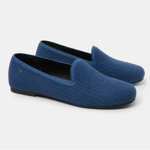 Vivaia Kimberley Eco Fluffy Yarn Round Toe Loafers in Blue