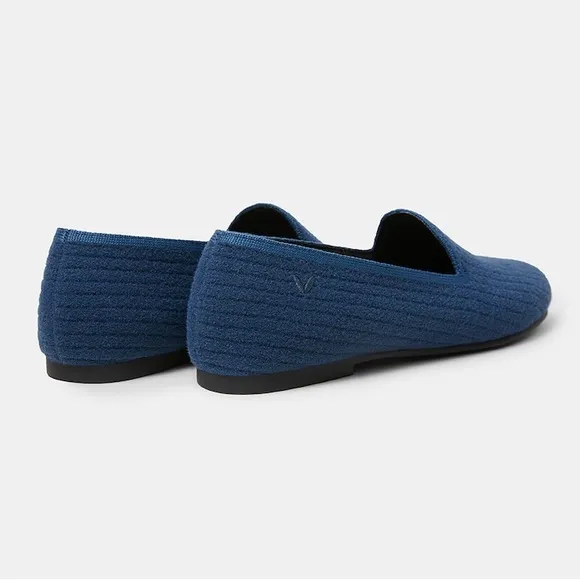 Vivaia Kimberley Eco Fluffy Yarn Round Toe Loafers in Blue