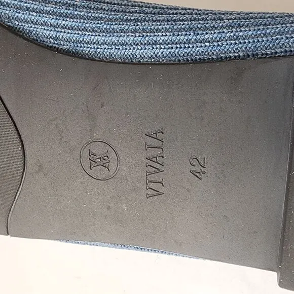 Vivaia Samantha Classic Loafer Square Toe Flats Denim Blue Size 42 (US 10.5) New