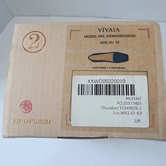 Vivaia Samantha Classic Loafer Square Toe Flats Denim Blue Size 42 (US 10.5) New