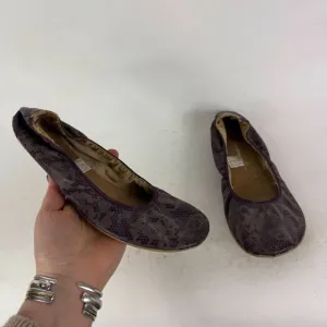 Vivobarefoot Ballet Flat Women's 7.5 Purple Slip-On Snake Print Comfort Shoes