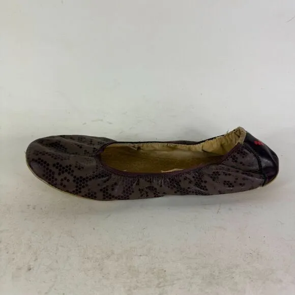 Vivobarefoot Ballet Flat Women's 7.5 Purple Slip-On Snake Print Comfort Shoes