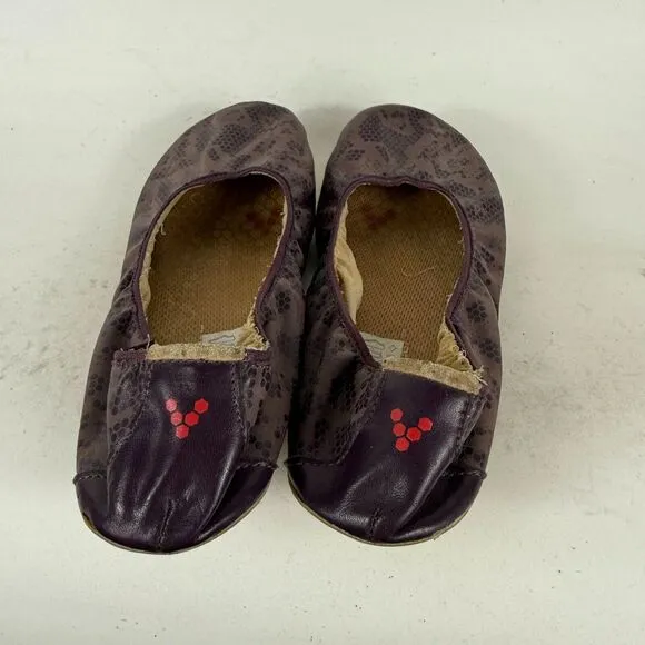 Vivobarefoot Ballet Flat Women's 7.5 Purple Slip-On Snake Print Comfort Shoes