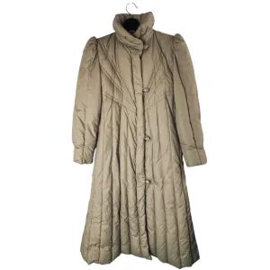 VTG 1980’s Lord &amp; Taylor’s Long Quilted Puffer Coat in Light Tan Size M