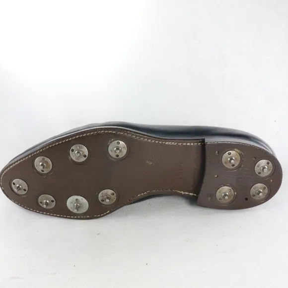 VTG Biltrite Blk Leather GOLF CLEAT Tassel Loafers