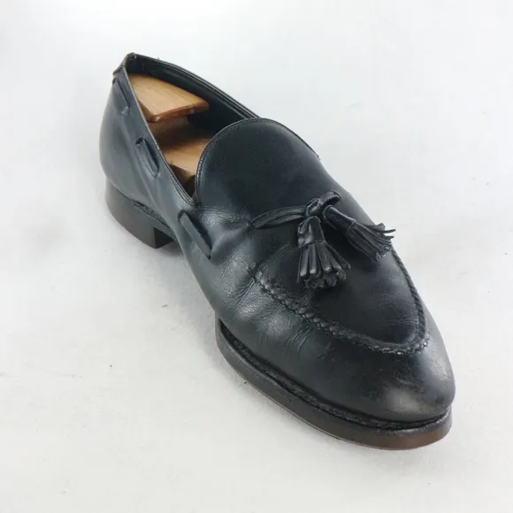 VTG Biltrite Blk Leather GOLF CLEAT Tassel Loafers