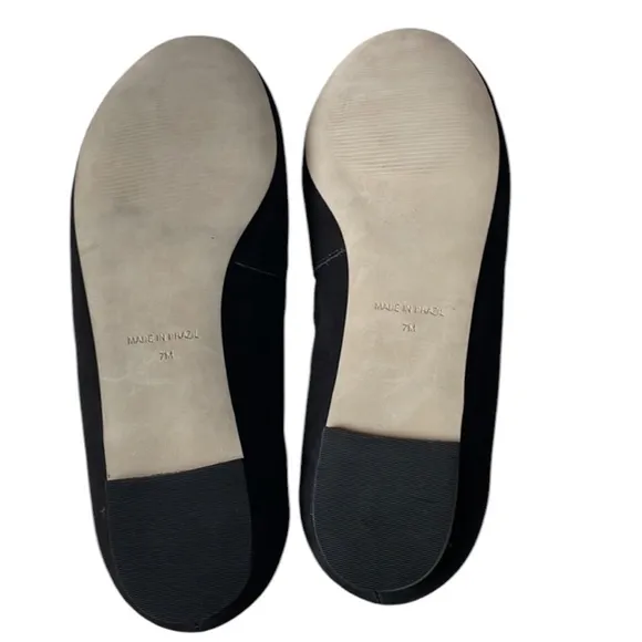 Walking Cradles Black Flats with Silver Rhinestone Detail, Size 7, Like New!