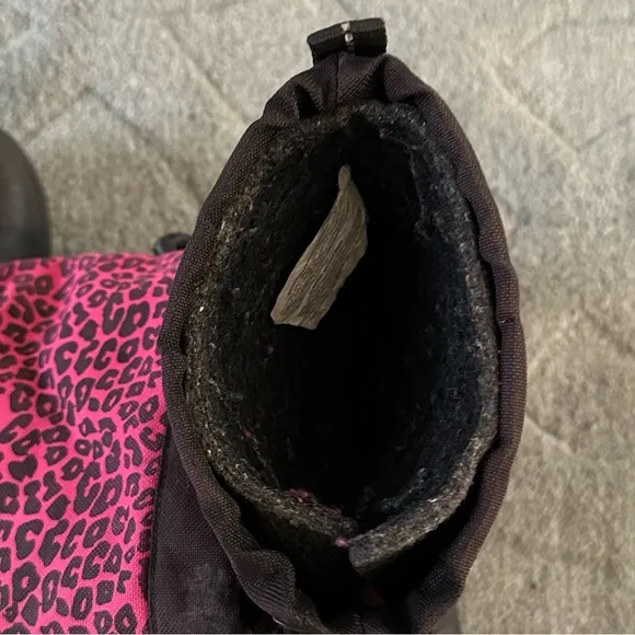 Weather Spirits Girls Shanti Slip On Gore Boots Hot Pink Leopard Size 13