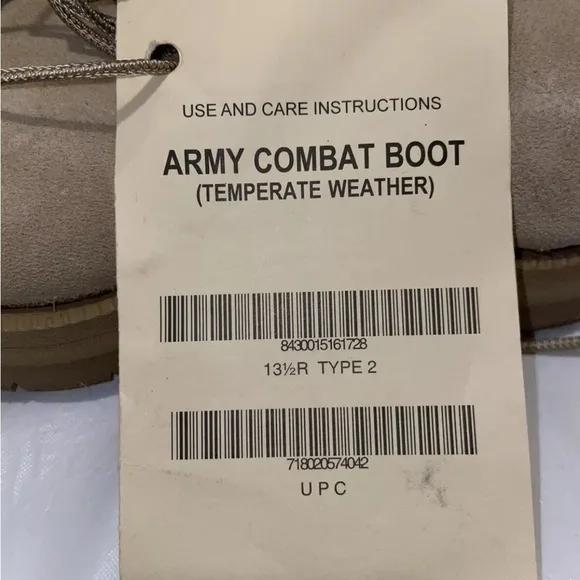 Wellco Temperate Weather Mens Size 13.5R Army Combat Boots 180932 New