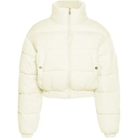 Women' s Cropped Quilted Puffer Jacket Coat