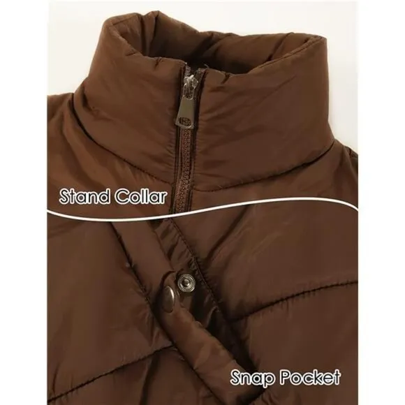 Women' s Cropped Quilted Puffer Jacket Outerwear Coats
