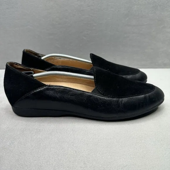 Womens 10.5-11 / EU 41 Dansko Lace Loafers Black Glazed Leather Slip On Comfort