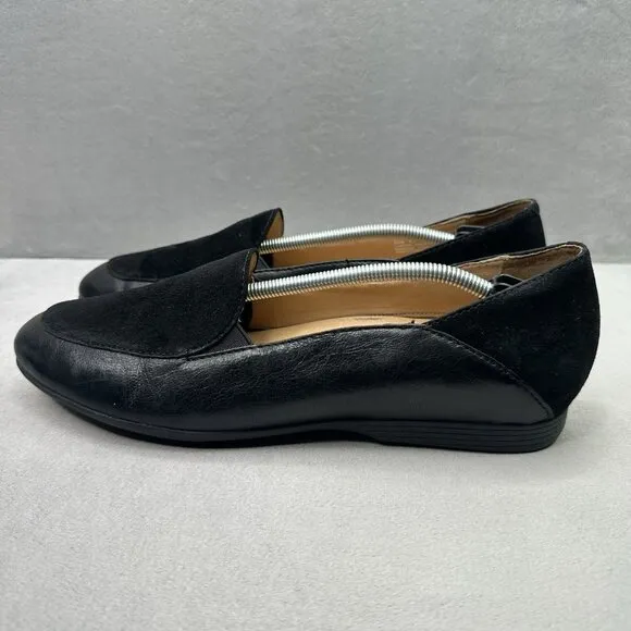 Womens 10.5-11 / EU 41 Dansko Lace Loafers Black Glazed Leather Slip On Comfort