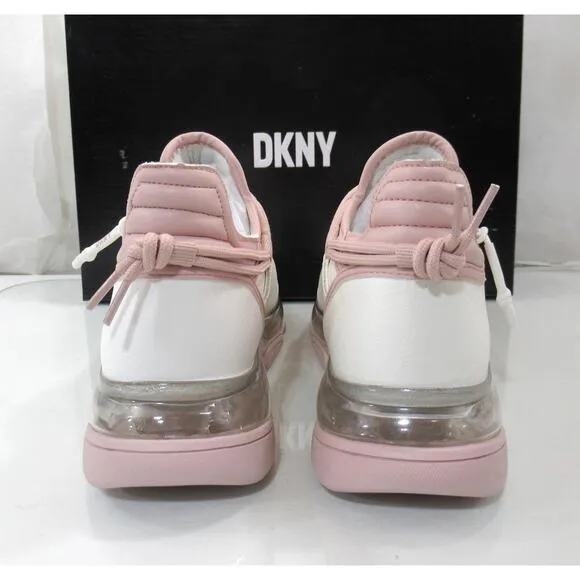 Women's DKNY Tokyo Slip On Lace Up Zip Sneakers White / Pink Size 7.5