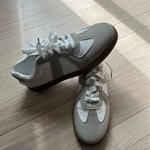 Women's Gray and White Sneakers