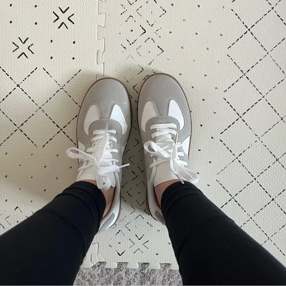 Women's Gray and White Sneakers