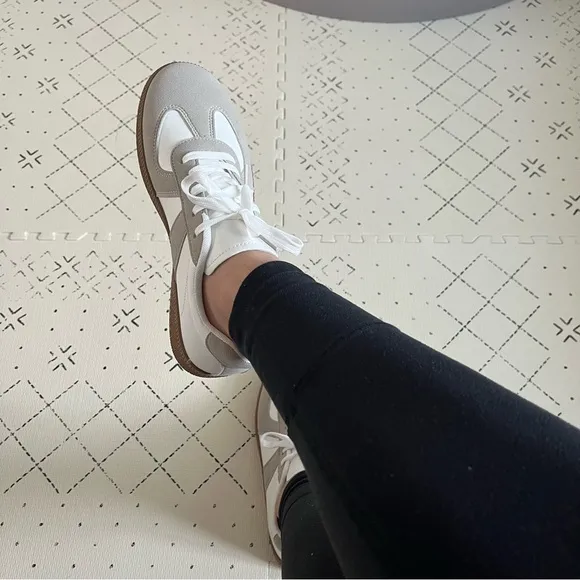 Women's Gray and White Sneakers