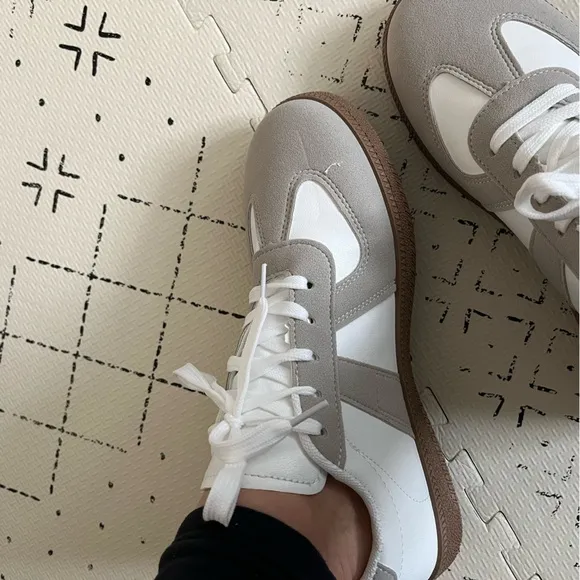 Women's Gray and White Sneakers