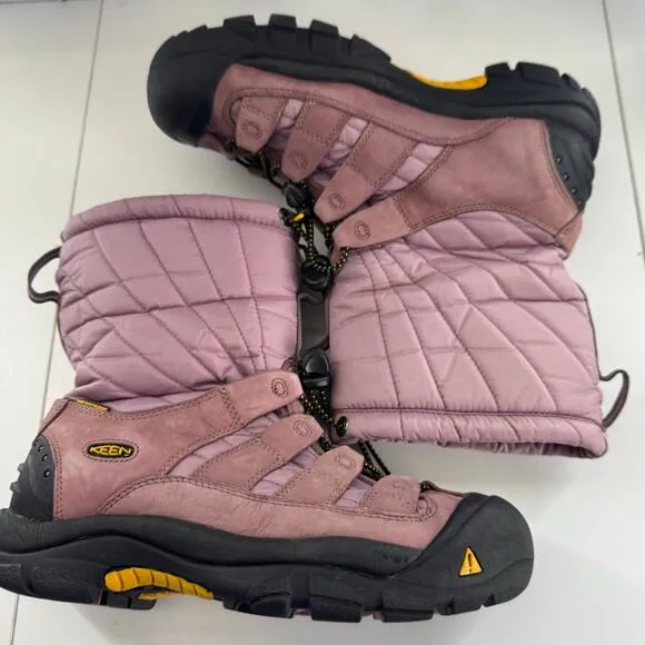 Women’s Keen Insulated Quilted Cold Weather Insulated Lace Up Pink Boots Size 9
