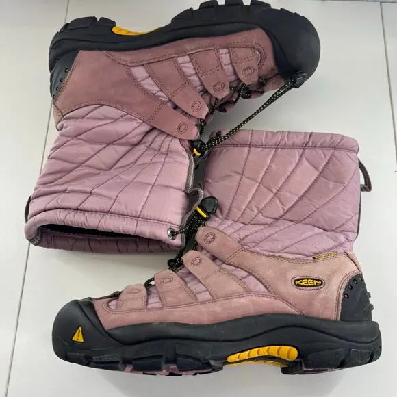 Women’s Keen Insulated Quilted Cold Weather Insulated Lace Up Pink Boots Size 9