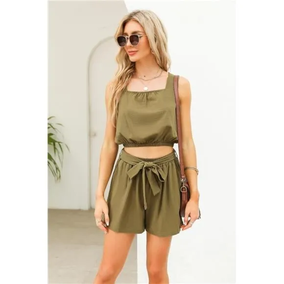 Womens Summer 2 Piece Outfits Green