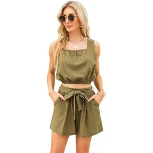 Womens Summer 2 Piece Outfits Green