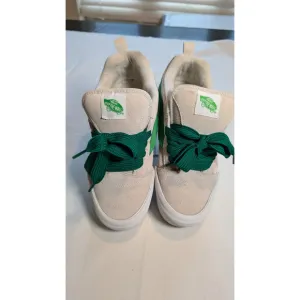 Women's Vans Sneakers, Size 9, White and Green