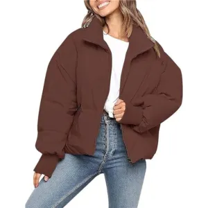Women’s Winter Cropped Puffer Jacket Coat Short Warm Quilted Jacket