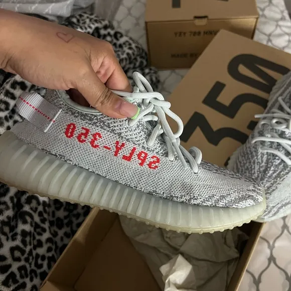 Yeezy Gray and White Sneakers Modern Knit Design