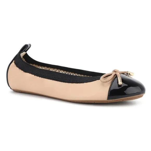 Yosi Samra Miss Samantha Nude &amp; Black Ballet Flat Girl's Size 3
