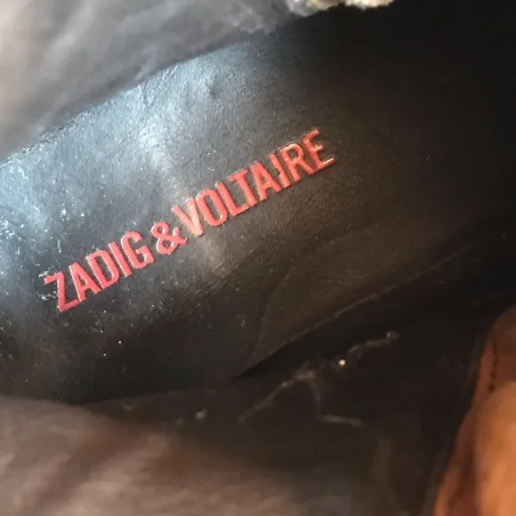 Zadig &amp; Voltaire Quilted Leather Moto Boots 37