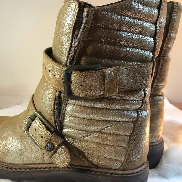 Zadig &amp; Voltaire Quilted Leather Moto Boots 37