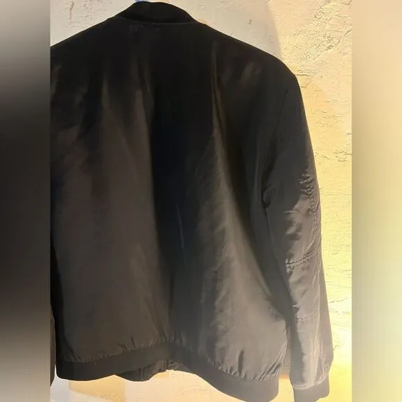 Zara Bomber unisex, amazing, sleek stylish bomber size medium, black w/zippers