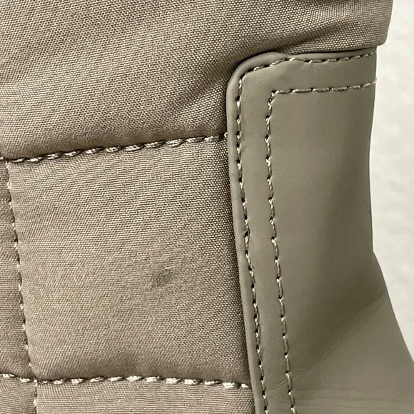 Zara boots girls quilted waterproof sz 1 EU 32 taupe rubber base 2007/830/030
