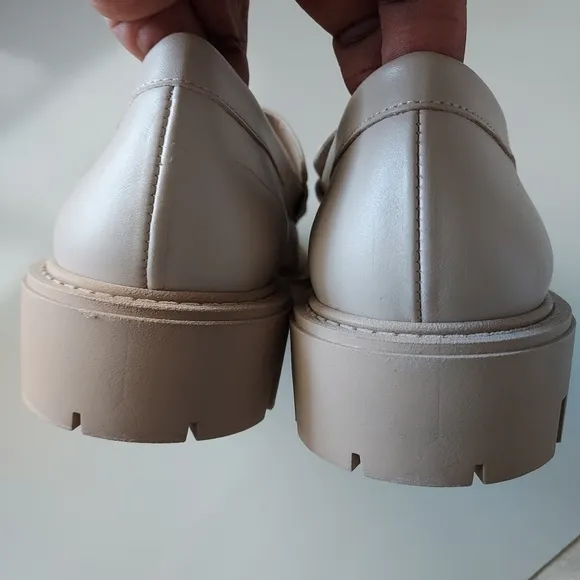Zara Leather Buckle Lug Sole Loafers