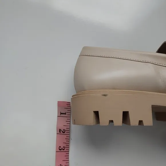 Zara Leather Buckle Lug Sole Loafers