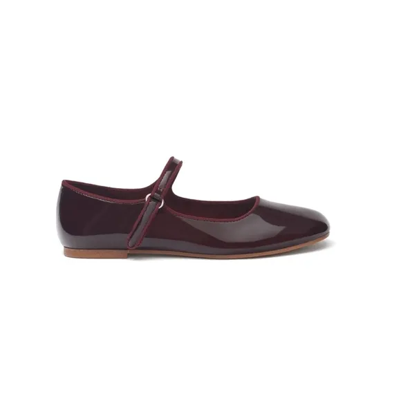 Zara maroon patient leather little girl flats size 12