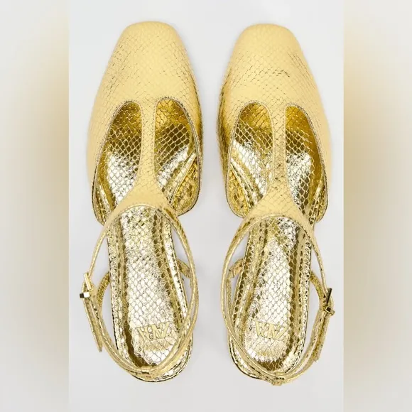 ZARA METALLIC GOLD FLATS