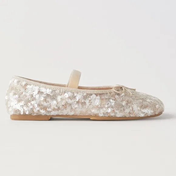 ZARA SEQUIN BALLET FLATS 2546/230 015