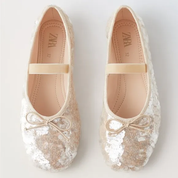 ZARA SEQUIN BALLET FLATS 2546/230 015
