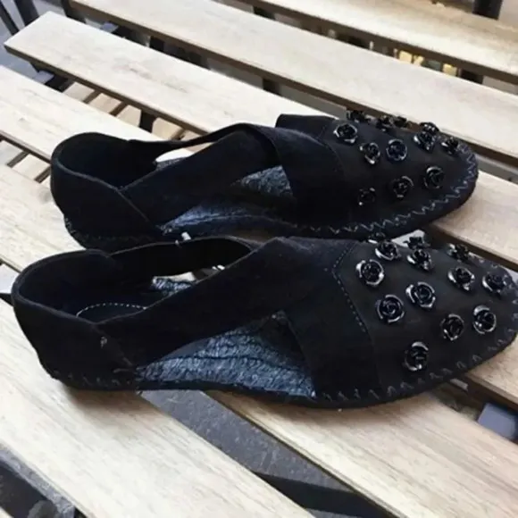 Zara Women's Floral leather espadrilles 1340/201