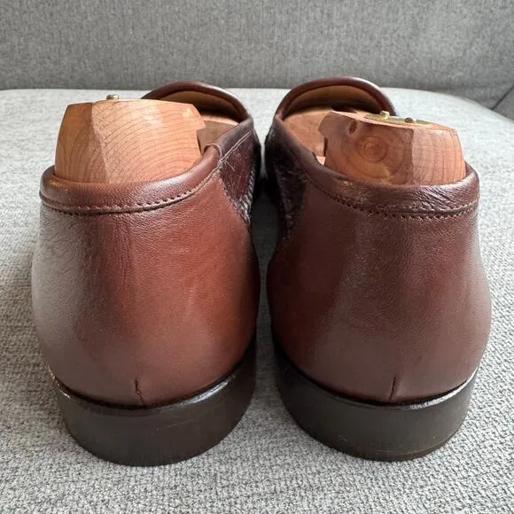Zelli Kalahari Ostrich Leg Nappa Tassel Loafers Brown Men's 11W Preppy