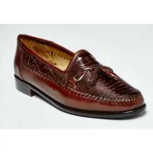 Zelli Kalahari Ostrich Leg Nappa Tassel Loafers Brown Men's 11W Preppy