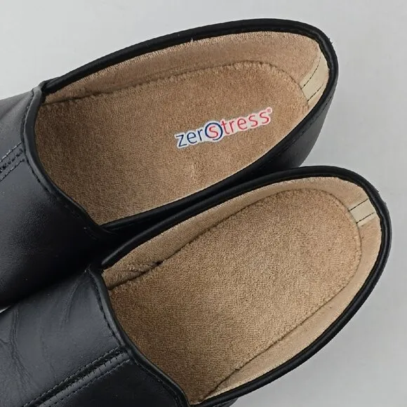 Zero Stress Men's Black Matt Lightweight Slip-On Loafers Rounded Toe Size 7W